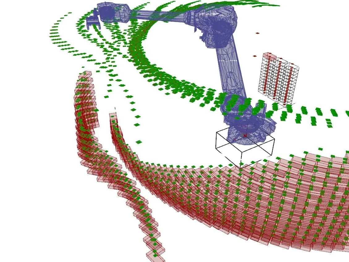 Robotic bricklaying simulation diagram