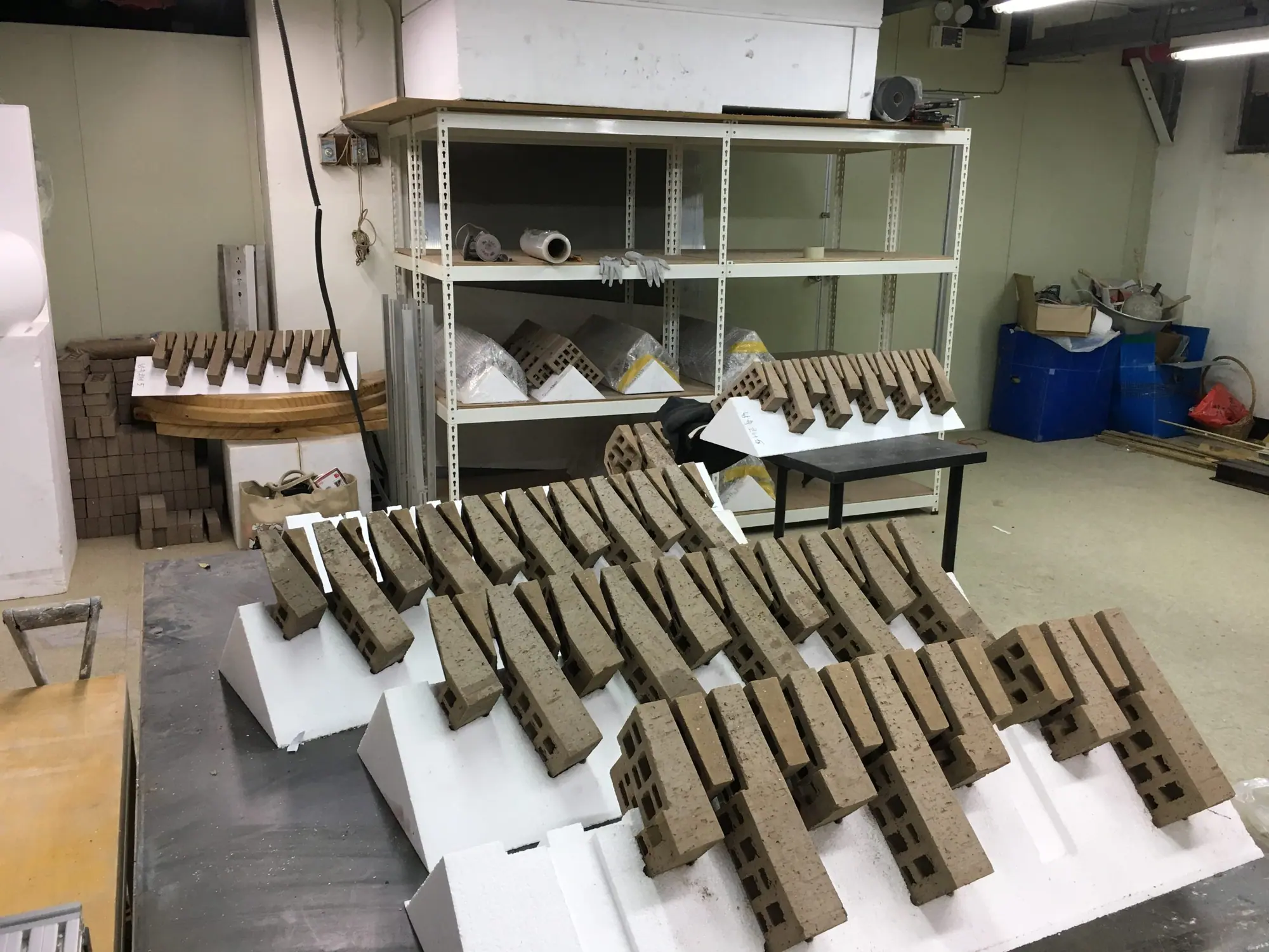 Finished corner bricks